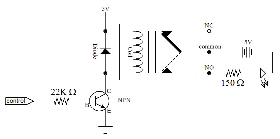 Relay with LED connection