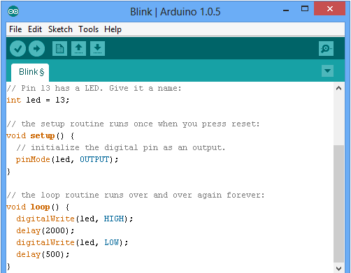 Blink on for 2 and off for 1/2