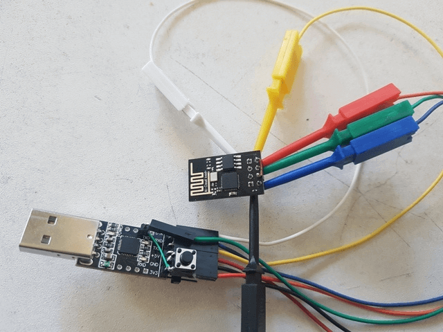 ESP8266-01 connections to USB