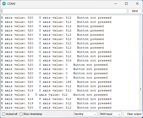 Joystick monitor output