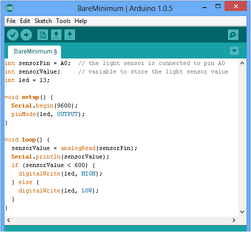Light sensor program